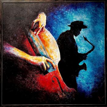 제목이 "Shadow of saxophone"인 미술작품 Natia Vardosanidze (NV)로, 원작, 기름