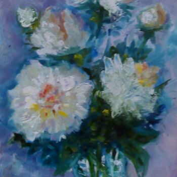 Painting titled "Пионы" by Ivan Okonenko, Original Artwork, Oil