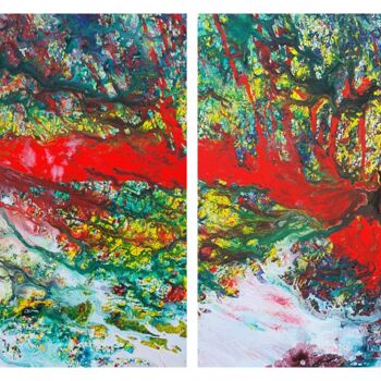 Peinture intitulée "Fire Dragon. Series…" par Anastasiia Rakovchena, Œuvre d'art originale, Acrylique Monté sur Châssis en b…