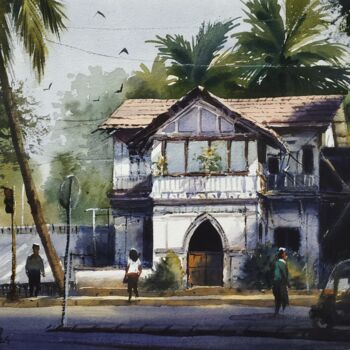 Pittura intitolato "Morning Glory" da Niketan Bhalerao, Opera d'arte originale, Acquarello