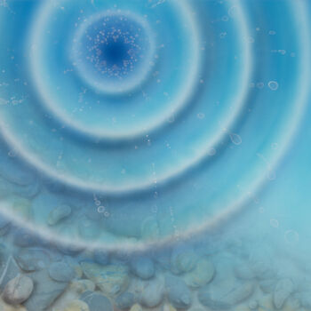 Painting titled "Matsuo Basho's Pond…" by Socrates Geens, Original Artwork, Acrylic Mounted on Wood Stretcher frame
