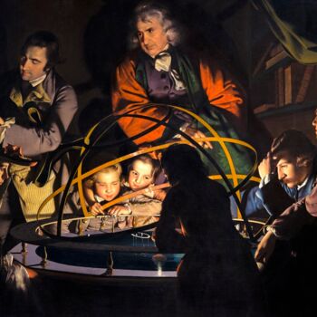 Peinture intitulée "Un philosophe donne…" par Joseph Wright Of Derby, Œuvre d'art originale, Huile