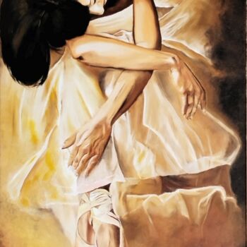 Painting titled "Ballerina's dream" by Jacques Maupas, Original Artwork, Oil Mounted on Wood Stretcher frame