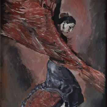 Painting titled "Flamenco Baile Con…" by Queennoble, Original Artwork, Acrylic