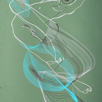 Painting titled "Обнажённая женщина" by Anna Skorko, Original Artwork, Marker