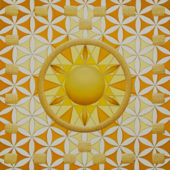 Painting titled "Harmony of the Sun" by Anton Vishnevsky (A. Vish), Original Artwork, Oil Mounted on Wood Panel