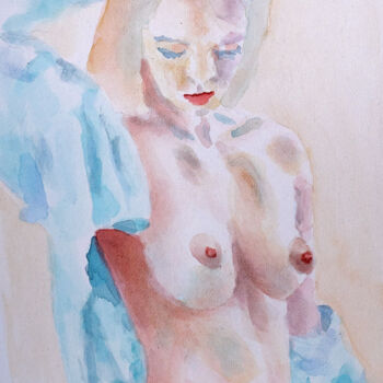 Peinture intitulée "Akt Aq 22/12" par Udo Greiner, Œuvre d'art originale, Aquarelle
