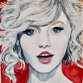 绘画 标题为“TAYLOR SWIFT” 由Ray Johnstone, 原创艺术品, 水彩