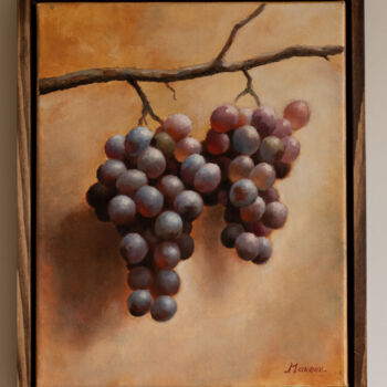 Painting titled "pink grapes" by Igor Makeev, Original Artwork, Oil