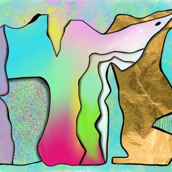 Digital Arts με τίτλο "Guttural" από Mickael Besson, Αυθεντικά έργα τέχνης, Ψηφιακή ζωγραφική Τοποθετήθηκε στο Αλουμίνιο