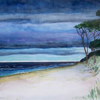 Peinture intitulée "Darß Weststrand" par Jörg Eydner, Œuvre d'art originale, Aquarelle