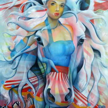 Peinture intitulée "L'échapée sauvage" par Jeannette Guichard-Bunel, Œuvre d'art originale, Huile