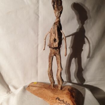 Sculpture intitulée "Lucky luke" par Charly Carpentier, Œuvre d'art originale, Bois