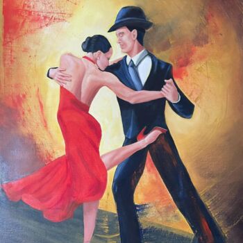 "Red Gyrations" başlıklı Tablo Bobbie Salvador tarafından, Orijinal sanat, Petrol artwork_cat. üzerine monte edilmiş