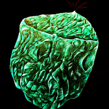 Dessin intitulée "Volcano" par Catherine Pouplain, Œuvre d'art originale, Crayon