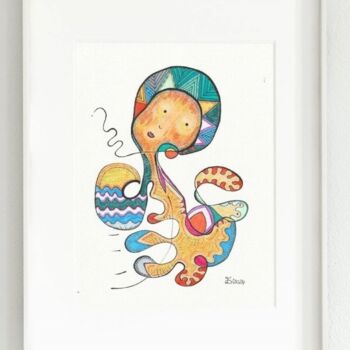 Desenho intitulada "Octomo I. Fantastic…" por Ewa Dura, Obras de arte originais, Marcador