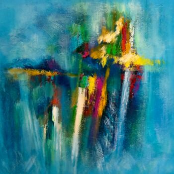 Peinture intitulée "ISLAND ABSTRACT" par Michel Pawlak, Œuvre d'art originale, Acrylique Monté sur Châssis en bois