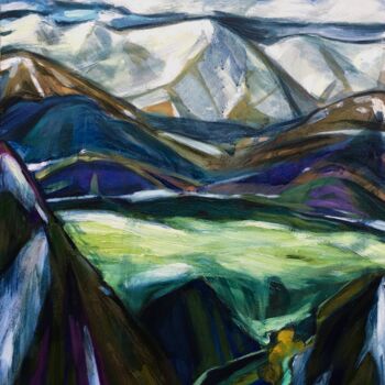 Schilderij getiteld "''Melting snow''" door Raffi Ghazaryan, Origineel Kunstwerk, Olie Gemonteerd op Frame voor houten branc…