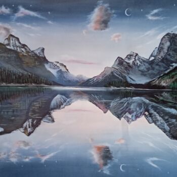 Peinture intitulée "Majestic reflections" par Moin Uddin, Œuvre d'art originale, Acrylique