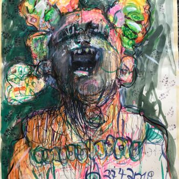 Disegno intitolato "Cry Baby Cry" da Claudia Zerbe, Opera d'arte originale, Acrilico