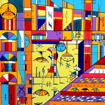Painting titled "La récrée" by Vera Ivanaj, Original Artwork, Acrylic