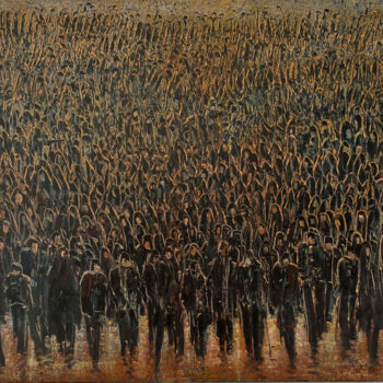 Painting titled "Foule de femme" by Manouchehr Niazi, Original Artwork, Oil