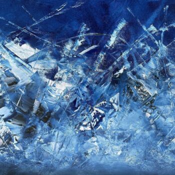 Ζωγραφική με τίτλο "BLUE COSMIC 03" από Juan José Garay, Αυθεντικά έργα τέχνης, Λάδι Τοποθετήθηκε στο Αλουμίνιο