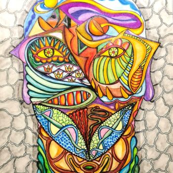 Painting titled "CLOROFILLA" by Michele Tortorelli, Original Artwork, Watercolor