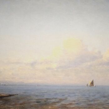 Peinture intitulée "Marine" par Félix Ziem, Œuvre d'art originale, Huile