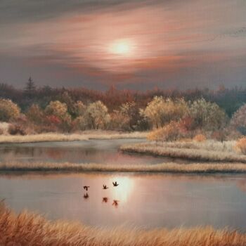 Painting titled "Indian Summer" by Elena Istomina, Original Artwork, Oil