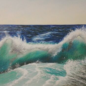 Painting titled "Chilling wave" by Moin Uddin, Original Artwork, Acrylic