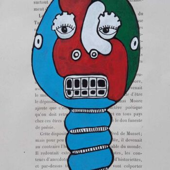 Painting titled "Tête d'ampoule 2" by Richard Pommier, Original Artwork, Acrylic