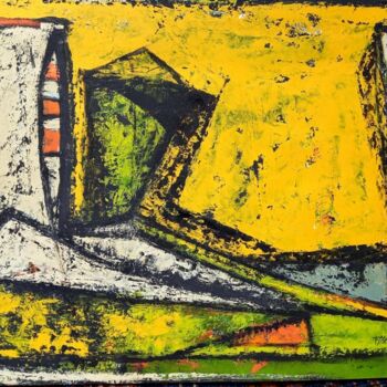 Painting titled "Février 24" by Frédérique Manley, Original Artwork, Oil