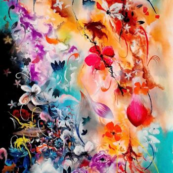 Painting titled "Petal fantasy" by Moin Uddin, Original Artwork, Acrylic