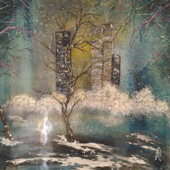 绘画 标题为“Quatre tours” 由Anne Robin, 原创艺术品, 丙烯