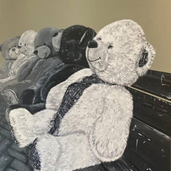 Pintura intitulada "My EX teddy." por Maárs Shanó, Obras de arte originais, Acrílico Montado em Cartão