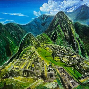 Painting titled "Ancient Machu Picchu" by Ol Ga Serebranskaa, Original Artwork, Acrylic