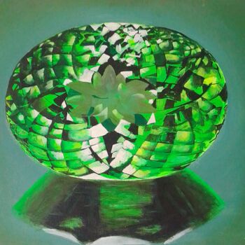 Ζωγραφική με τίτλο "Emerald green" από Moin Uddin, Αυθεντικά έργα τέχνης, Ακρυλικό