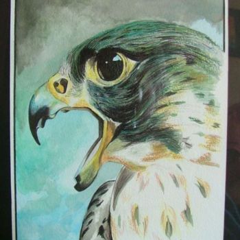 Dessin intitulée "Faucon pélerin" par Eric Thauvin, Œuvre d'art originale