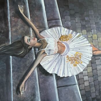 绘画 标题为“Ballerina” 由Anna Pavlovich-Naneva, 原创艺术品, 油 安装在木质担架架上