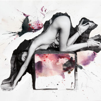 Κολάζ με τίτλο "Look Through My Eye" από Martin Wieland, Αυθεντικά έργα τέχνης, Ακουαρέλα