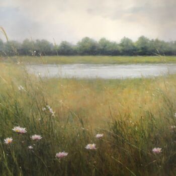 Arts numériques intitulée "A Field Of Grass Wi…" par Vintagevista, Œuvre d'art originale, Huile