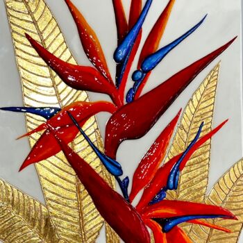 Peinture intitulée "«Paradise Flower» 3…" par Inna Levchenko, Œuvre d'art originale, Acrylique Monté sur Châssis en bois