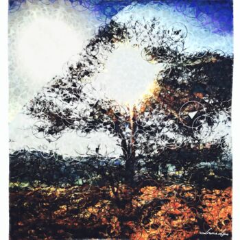 Digitale Kunst getiteld "Cybernetic Landscape" door Luna Ljus, Origineel Kunstwerk, Digitale collage