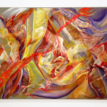 Painting titled "feuilles d'automne" by Héla Sarraj, Original Artwork, Acrylic