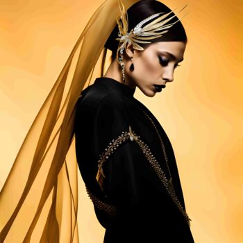 Digital Arts titled "Golden Noir" by Hazel, Original Artwork, Digital Photography