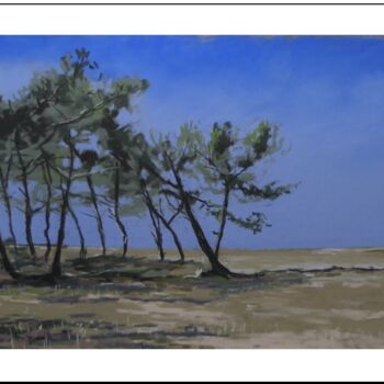 Peinture intitulée "La lande de Pen Bron" par Artelierdedomi, Œuvre d'art originale, Pastel