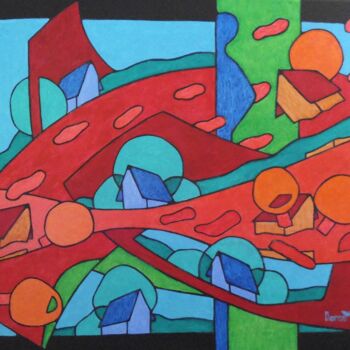 Painting titled "Coup de vent 2" by Michel Marant, Original Artwork, Acrylic Mounted on Wood Stretcher frame