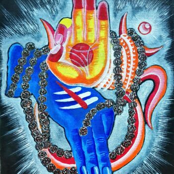 Malerei mit dem Titel "The Divine Union" von Kishore Bishoi, Original-Kunstwerk, Acryl