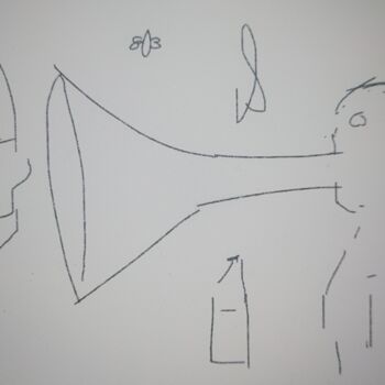 「Vente pécunière」というタイトルの描画 Julien Dousse (Alien Deus)によって, オリジナルのアートワーク, 写真モンタージュ